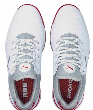 Puma Proadapt Alphacat pánské golfové boty, bílo/stříbrno/červené