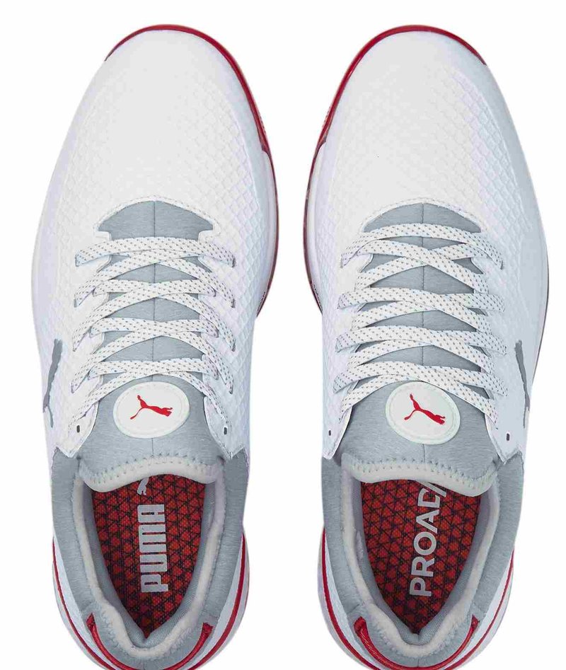 Puma Proadapt Alphacat pánské golfové boty, bílo/stříbrno/červené