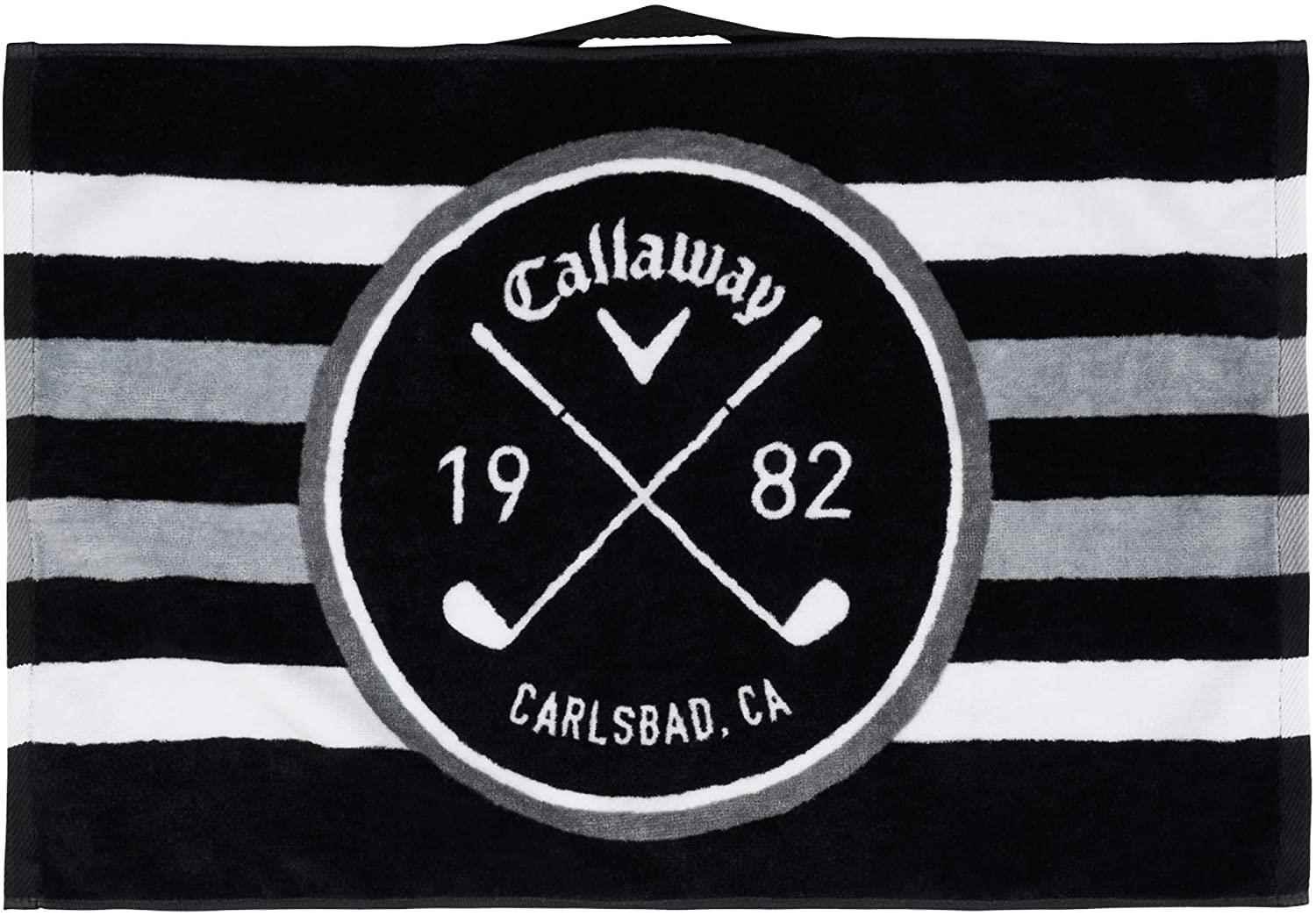 Callaway Cart golfový ručník, bílo/černo/šedý