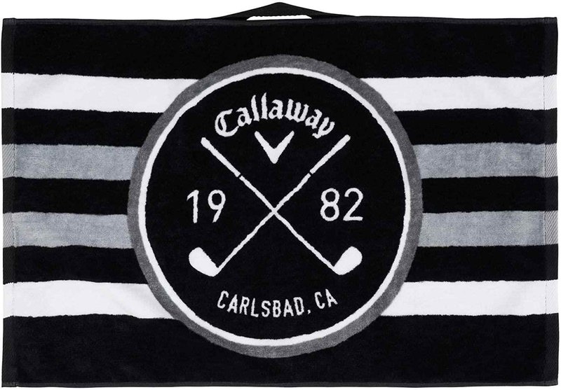 Callaway Cart golfový ručník, bílo/černo/šedý