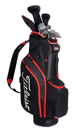 Titleist Cart 14 cart bag, black/black/red