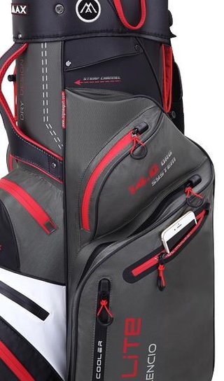 Big Max Dri Lite Silencio 2 cart bag, šedo/bílo/černo/červený