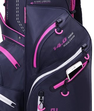 Big Max Dri Lite Silencio 2 cart bag, steel blue/silver/fuchsia