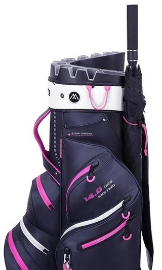 Big Max Dri Lite Silencio 2 cart bag, steel blue/silver/fuchsia