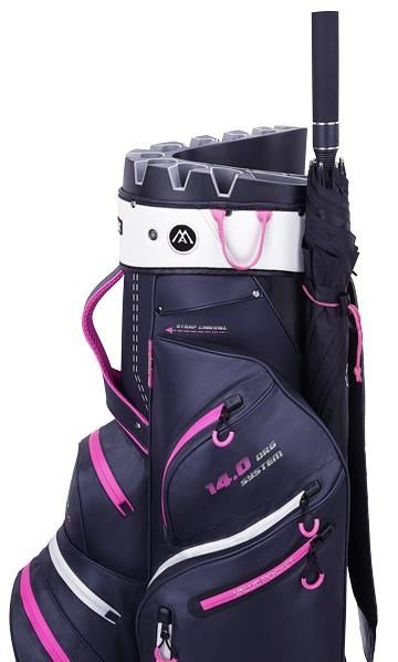 Big Max Dri Lite Silencio 2 cart bag, steel blue/silver/fuchsia