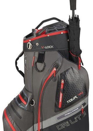 Big Max Dri Lite V-4 cart bag, šedo/černo/červený