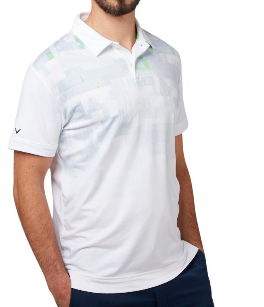 Callaway Multi-Color Glitched Print pánské polo, bílé