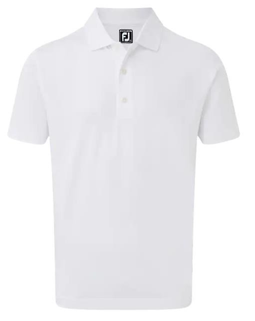 FootJoy Stretch Pique Solid Rib Knit Collar pánské polo, bílé
