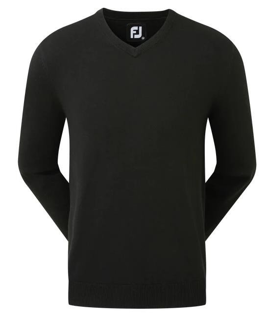 FootJoy Wool Blend V-Neck pánský svetr, černý