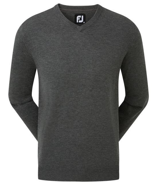 FootJoy Wool Blend V-Neck pánský svetr, tmavě šedý
