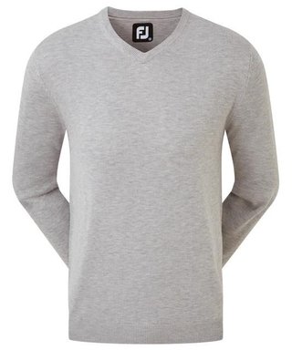 FootJoy Wool Blend V-Neck pánský svetr, šedý