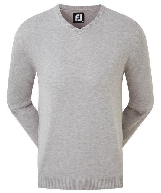 FootJoy Wool Blend V-Neck pánský svetr, šedý