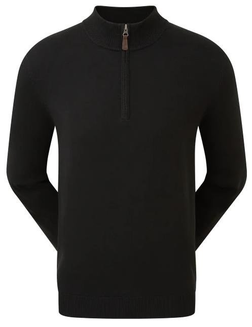 FootJoy Wool Blend 1/2 Zip pánský svetr, černý