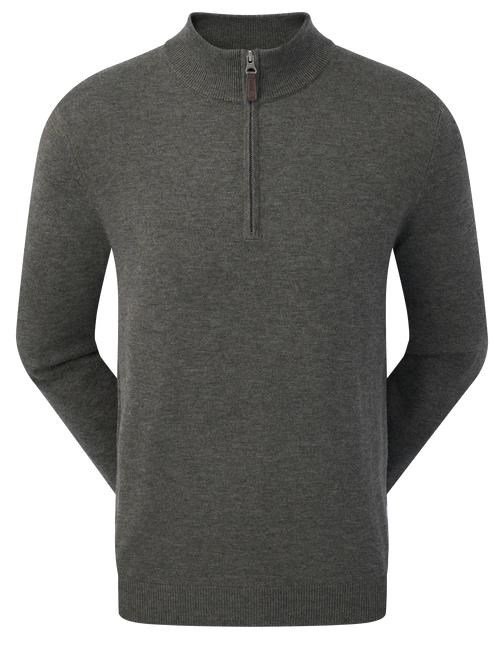 FootJoy Wool Blend 1/2 Zip pánský svetr, šedý