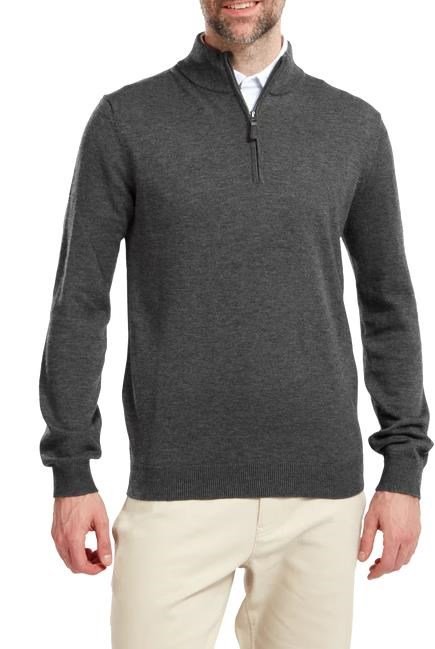 FootJoy Wool Blend 1/2 Zip pánský svetr, šedý