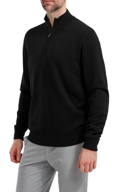 FootJoy Wool Blend Lined 1/2 Zip pánský svetr, černý