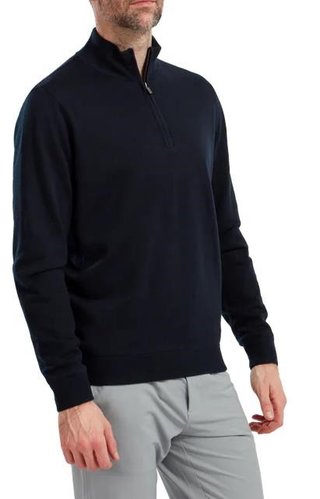 FootJoy Wool Blend Lined 1/2 Zip pánský svetr, tmavě modrý