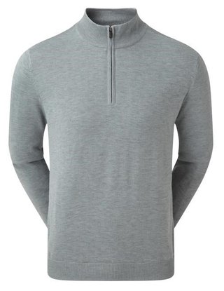 FootJoy Wool Blend Lined 1/2 Zip pánský svetr, šedý
