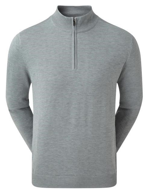 FootJoy Wool Blend Lined 1/2 Zip pánský svetr, šedý