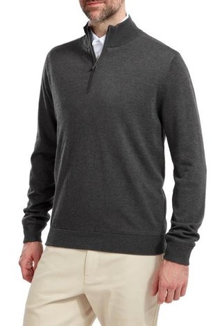FootJoy Wool Blend Lined 1/2 Zip pánský svetr, charcoal