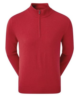 FootJoy Wool Blend Lined 1/2 Zip pánský svetr, červený