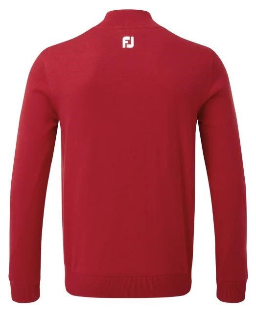 FootJoy Wool Blend Lined 1/2 Zip pánský svetr, červený