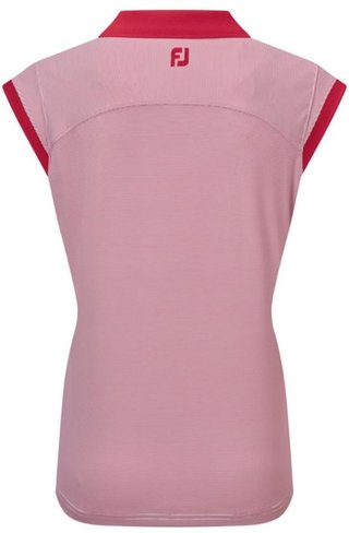 FootJoy End on End Striped Lisle sleeveless dámské polo, červeno/bílé
