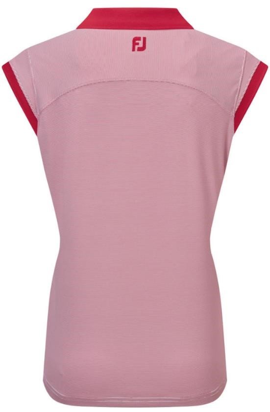 FootJoy End on End Striped Lisle sleeveless dámské polo, červeno/bílé