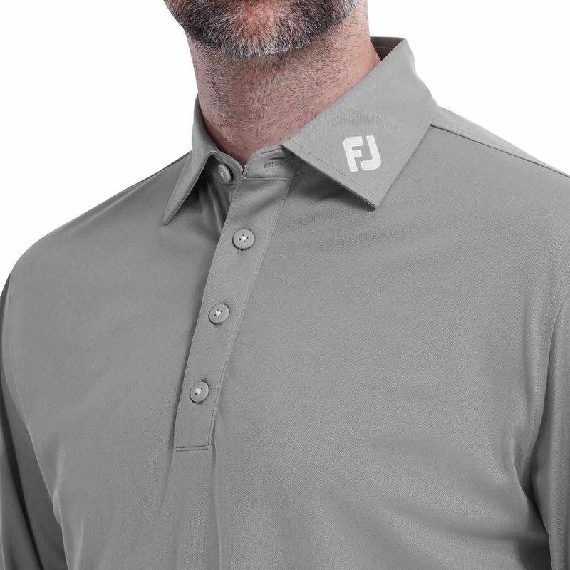 FootJoy Thermocool Self pánské polo s dlouhým rukávem, šedé
