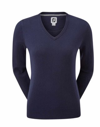 FootJoy Wool Blend V-Neck dámský svetr, tmavě modrý