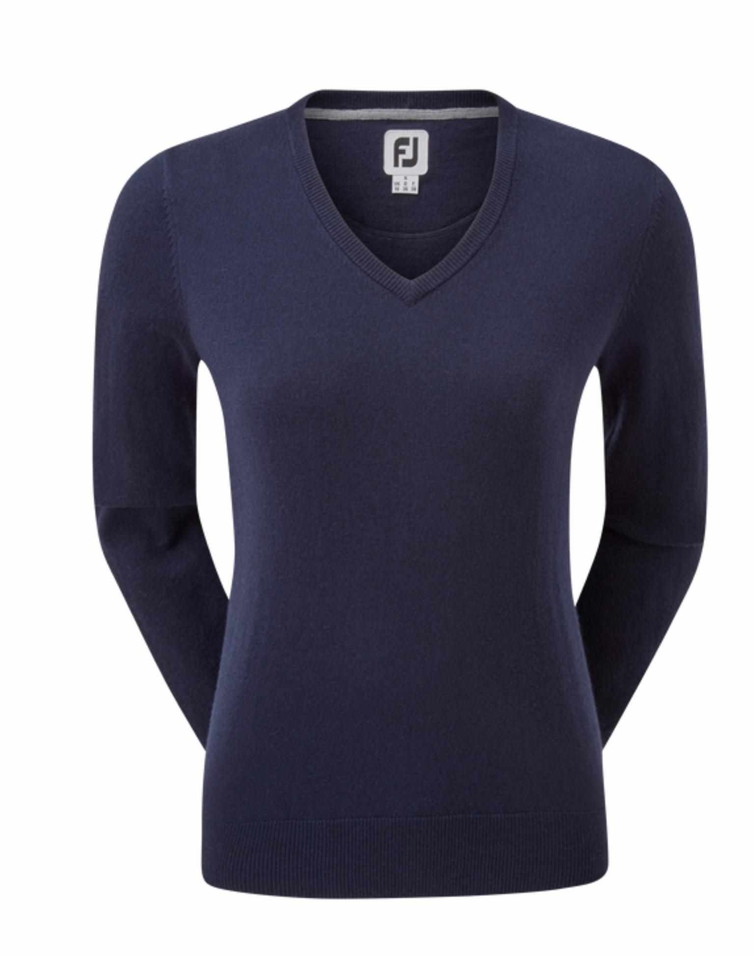 FootJoy Wool Blend V-Neck dámský svetr, tmavě modrý