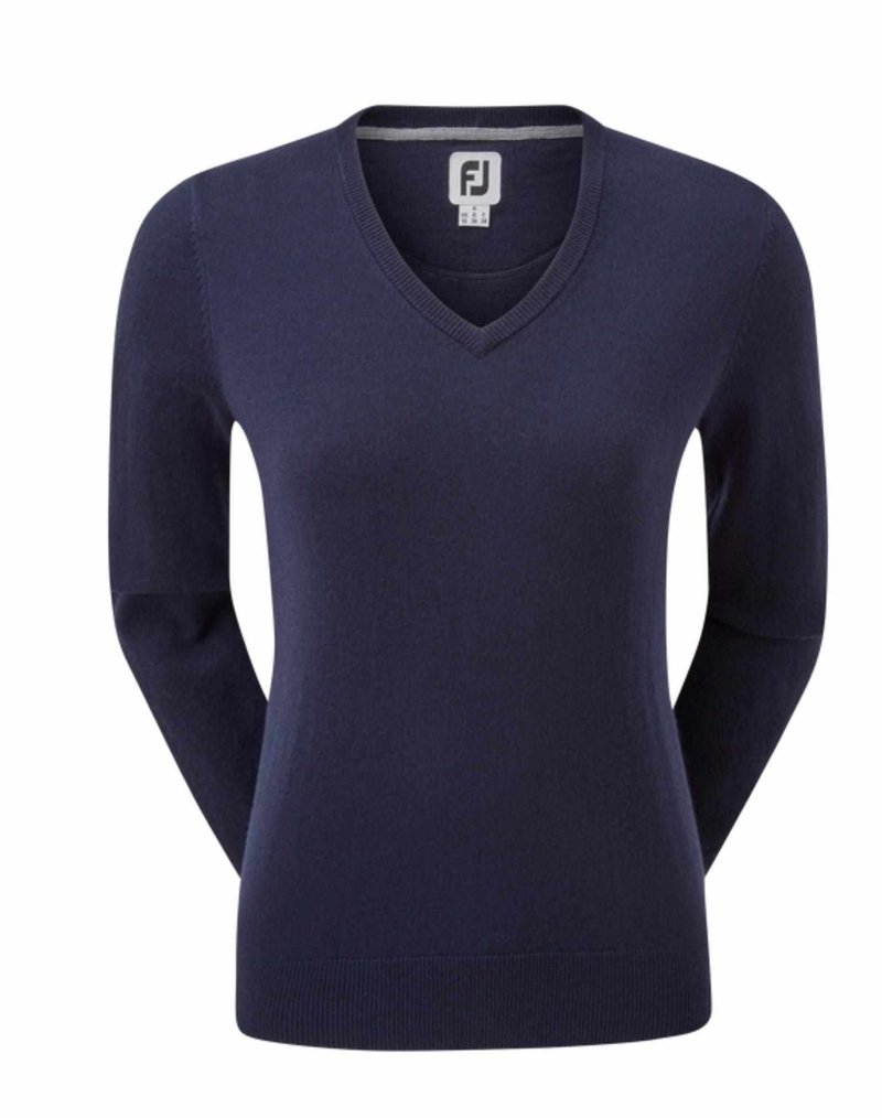 FootJoy Wool Blend V-Neck dámský svetr, tmavě modrý