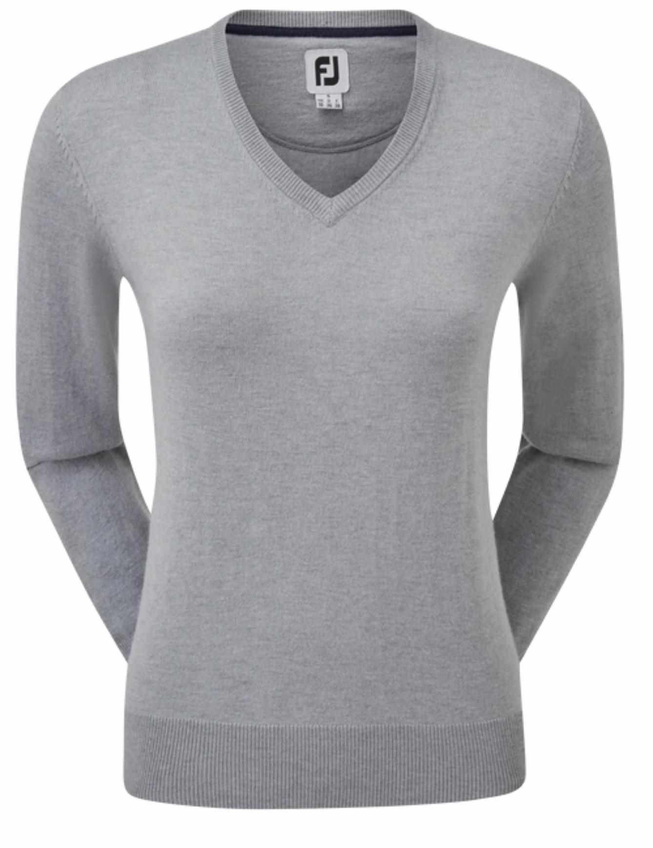 FootJoy Wool Blend V-Neck dámský svetr, šedý