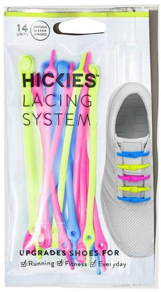 Hickies (14ks) - barevné/neon elastické tkaničky, neon multi
