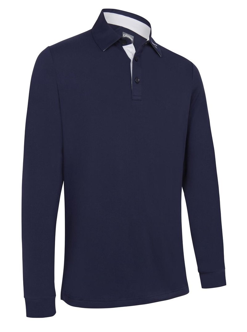 Callaway Long Sleeve Performance pánské polo, tmavě modré