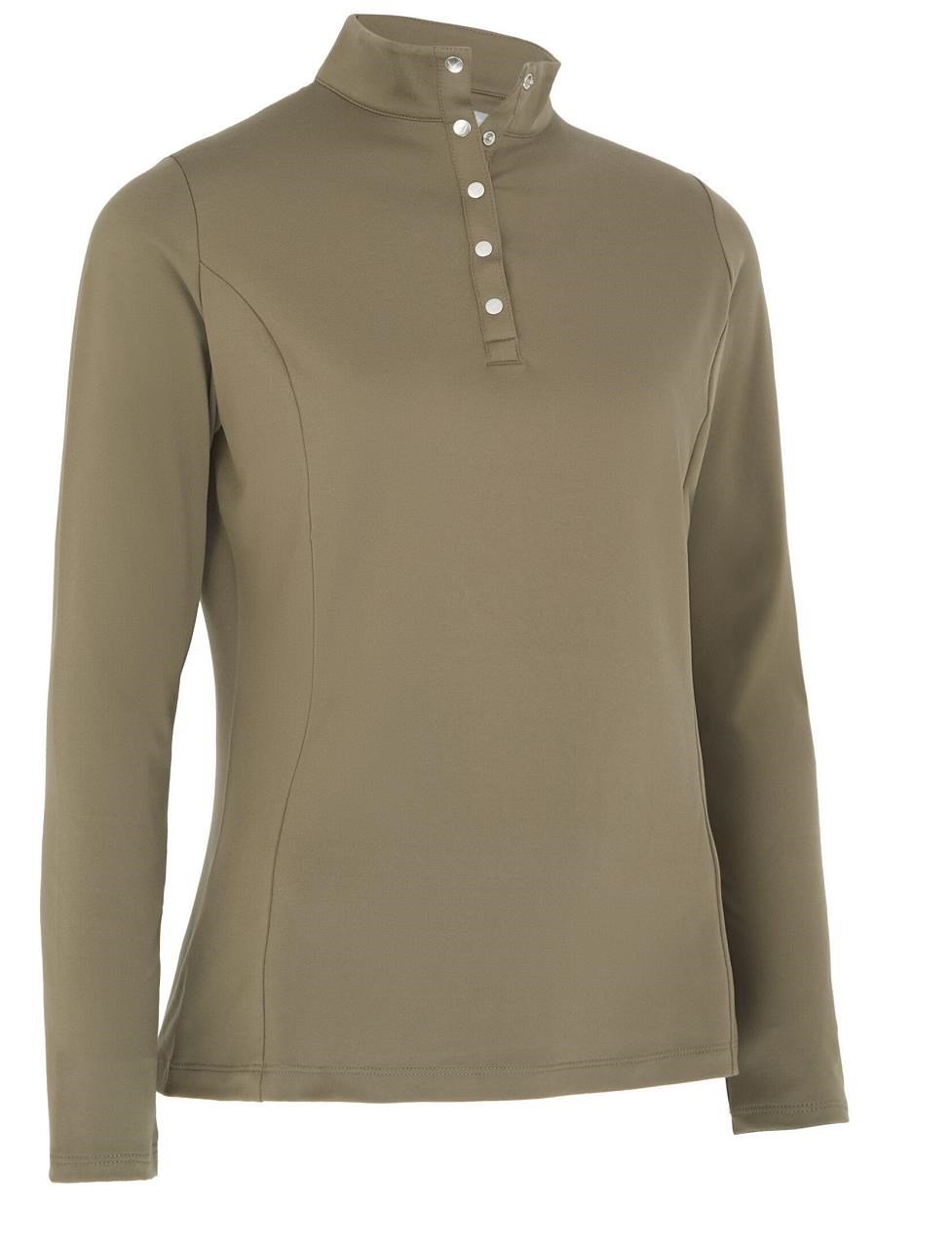 Callaway Thermal Fleece Back Jersey dámské polo s dlouhým rukávem, industrial green