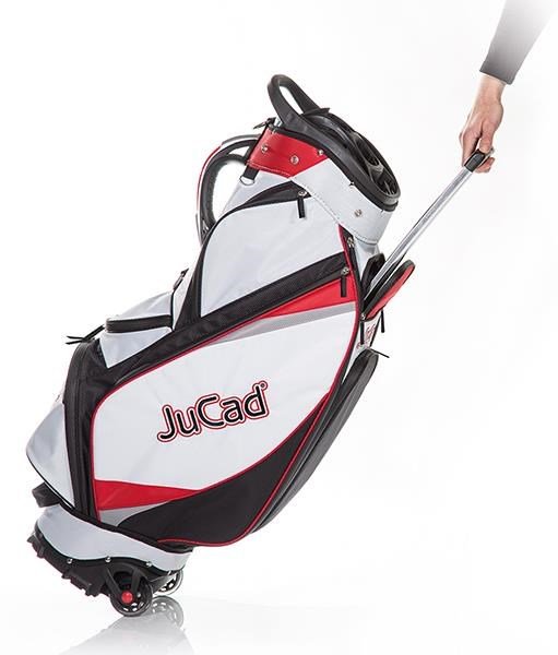 JuCad Bag To Roll cart bag na kolečkách, černo/bílo/červený