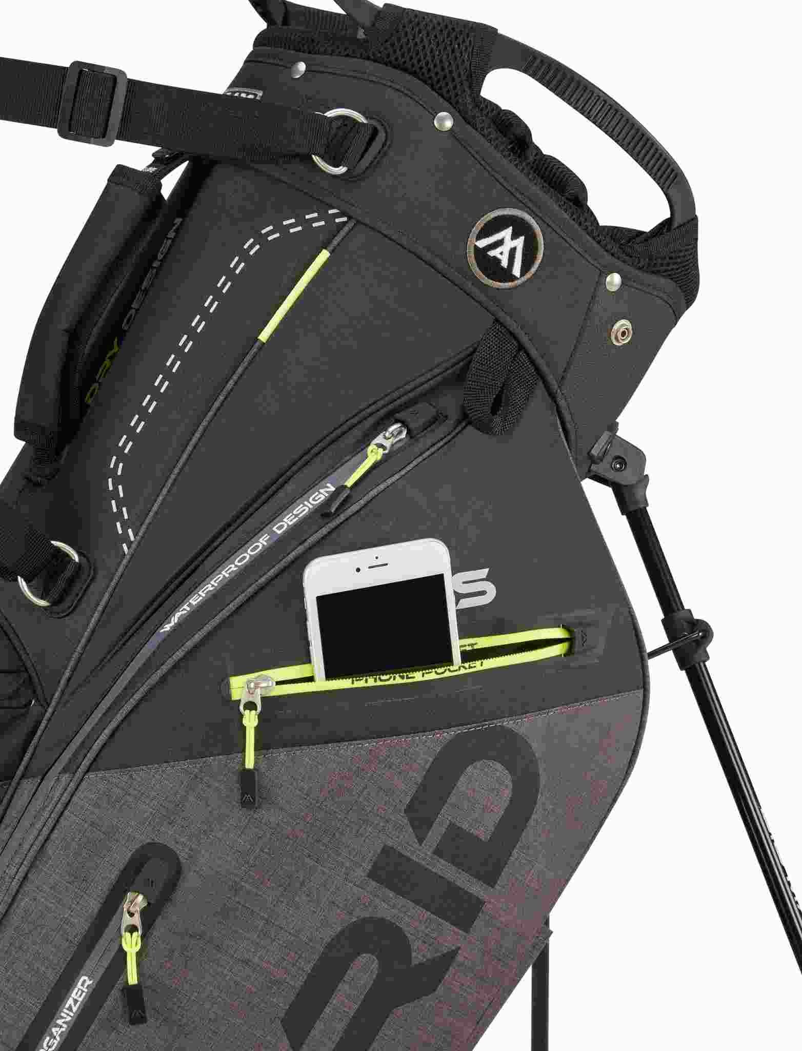 Big Max Dri Lite Hybrid Plus stand bag, černo/šedo/limetkový