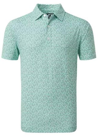 FootJoy Confetti Print Pique pánské polo, aqua surf