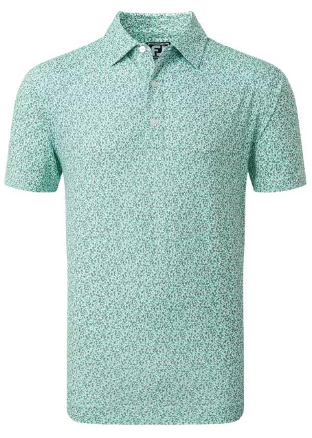 FootJoy Confetti Print Pique pánské polo, aqua surf