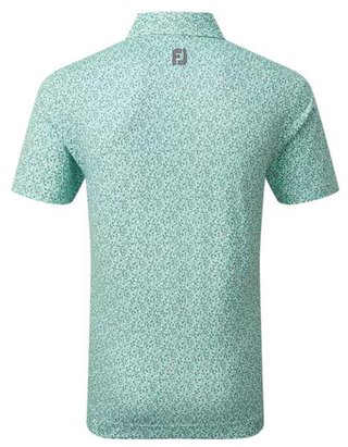 FootJoy Confetti Print Pique pánské polo, aqua surf
