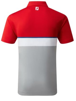 FootJoy Colour Theory Lisle pánské polo, červeno/bílo/šedé