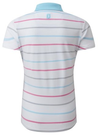 FootJoy Birdseye Stripe Smooth Jacquard dámské polo, bílo/modré