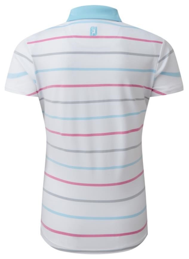 FootJoy Birdseye Stripe Smooth Jacquard dámské polo, bílo/modré