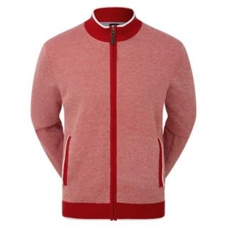FootJoy Full-Zip Lined pánský svetr, červený