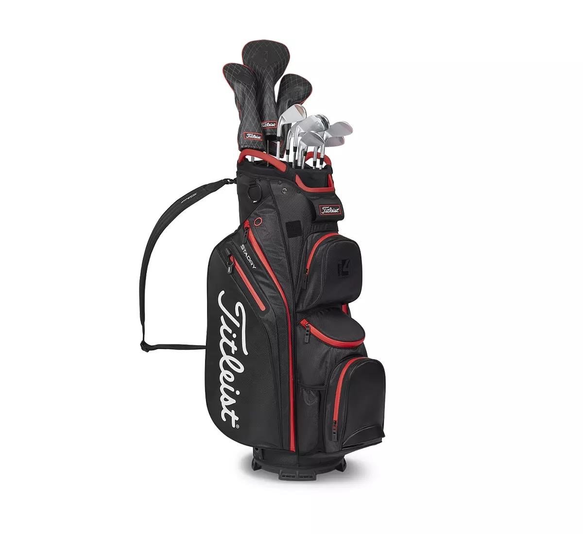 Titleist 14 StaDry cart bag, černo/červený