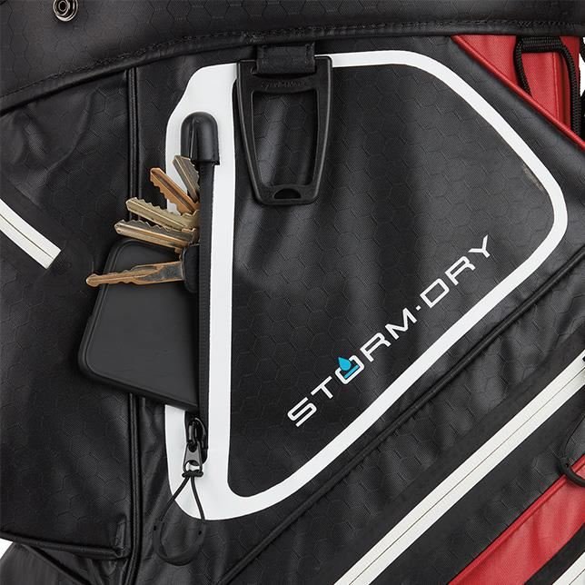 TaylorMade Storm-Dry Waterproof cart bag, červeno/černý
