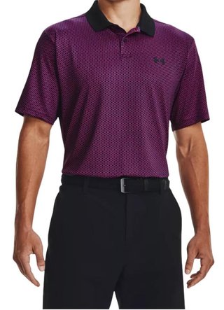 Under Armour Performance 3.0 Printed pánské polo, černo/růžové