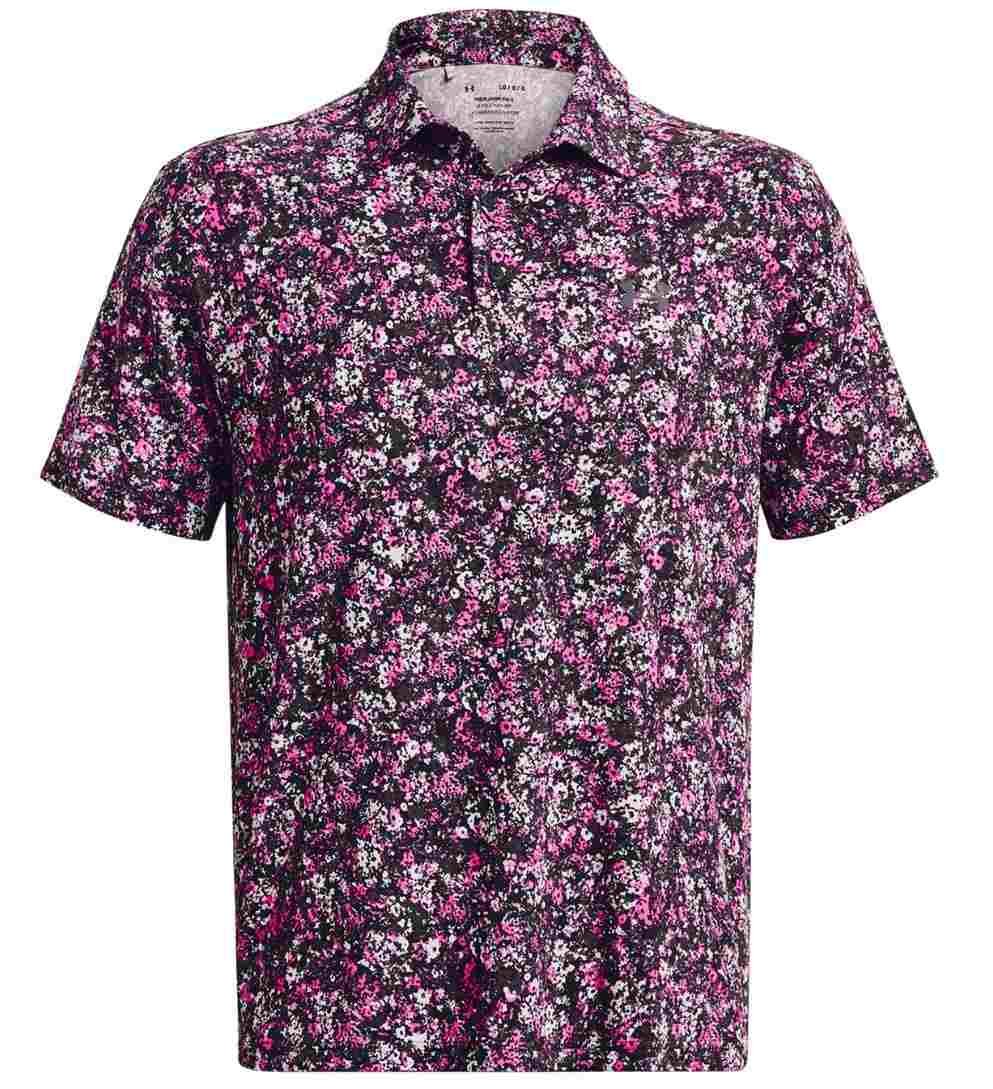 Under Armour Playoff 3.0 Printed pánské polo, černo/růžové