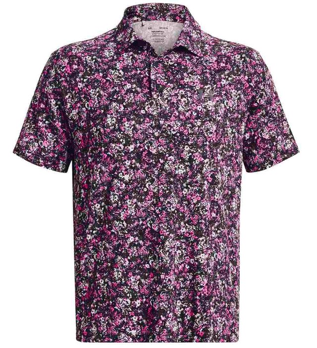 Under Armour Playoff 3.0 Printed pánské polo, černo/růžové